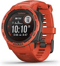Garmin Instinct Solar 45 mm rood met een rode siliconen polsband - refurbished