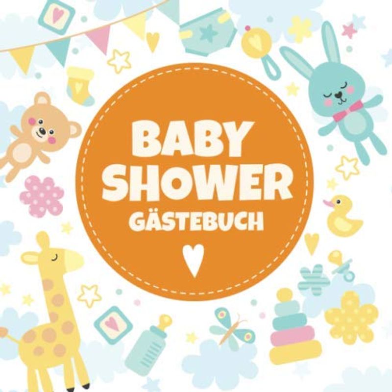 Gästebuch Zur Babyparty - Erinnerungsalbum Für Baby Shower In Türkis & Schwarz