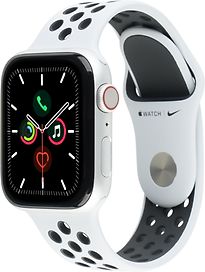 Image of Apple Watch Nike Series 5 44 mm aluminium kast zilver op sportbandje van Nike pure platinum/zwart [wifi + cellular] (Refurbished)
