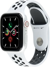 Apple Watch Nike Series 5 44 mm Cassa in Alluminio argento con Cinturino Nike Sport color platino/nero [WiFi + cellulare]