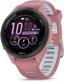 Garmin Forerunner 265S 42 mm roze/zwart met een roze/wit siliconen polsband - refurbished