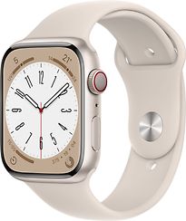 Apple Watch Series 8 45 mm Cassa in alluminio colore galassia con Cinturino Sport galassia [Wi-Fi + Cellular]
