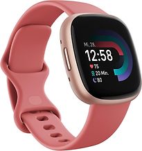 Fitbit Versa 4 40 Mm Aluminium Cuivre Ros� Et Bracelet Silicone Rose [Wi-Fi]