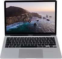 Image of Apple MacBook Air 13.3 (True Tone Retina Display) 3.2 GHz M1-Chip 8 GB RAM 256 GB PCIe SSD [Late 2020, Duitse toetsenbordindeling, QWERTZ] zilver (Refurbished)