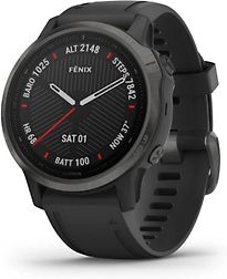 Garmin Fenix 6S Sapphire - 42 Mm - Dlc Gris Carbone - Montre De Sport Avec Bande - Silicone - Noir - Affichage 1.2" - 32 Go - Bluetooth, Wi-Fi, Ant+ - 44 G