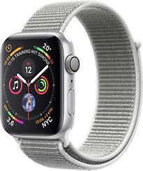 Image of Apple Watch Series 4 44 mm aluminium zilver met geweven sportbandje [wifi] grijs (Refurbished)