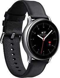 Samsung Galaxy Watch Active2 40 mm Cassa in Acciaio Inossidabile silver con Cinturino in Pelle black [WiFi + 4G]