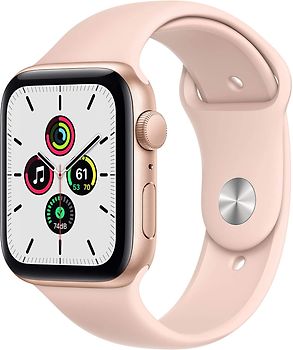Refurbished Apple Watch SE 44 mm kast van goud aluminium met roze