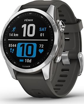Refurbished Garmin Fenix 7S 42 mm zilver met graphite band wifi