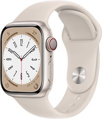 Apple Watch Series 8 41 mm Cassa in alluminio colore galassia con Cinturino Sport galassia [Wi-Fi + Cellular]