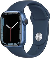 Image of Apple Watch Series 7 41 mm kast van blauw aluminium met afgrond blauw sportbandje [wifi] (Refurbished)