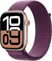 Apple Watch Series 10 46 mm Cassa in Alluminio Oro Rosa con Cinturino Sport Loop colore Prugna [Wi-Fi]