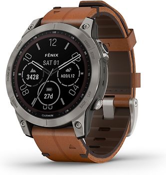 Comprar Garmin Fenix 7 de 47 mm en titanio y correa de cuero