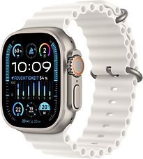 Apple Watch Ultra 2 49 mm titanium kast zilver op Ocean-bandje wit [Wi-Fi + Cellular]