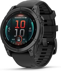 Garmin Fenix E 47 mm zwart met een grijs siliconen polsband - refurbished