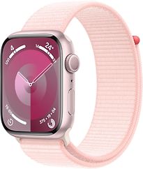 Image of Apple Watch Series 9 45 mm aluminium kast roze op solobandje lichtroze [Wi-Fi] (Refurbished)