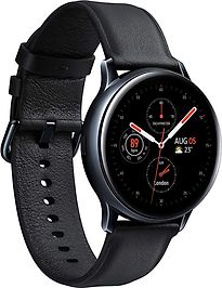 Samsung Galaxy Watch Active2 44 mm Cassa in Acciaio Inossidabile nero con Cinturino in Pelle black [WiFi + 4G]