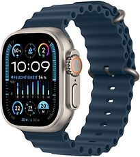 Image of Apple Watch Ultra 2 49 mm titanium kast zilver op Ocean-bandje blauw [Wi-Fi + Cellular] (Refurbished)