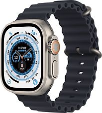 Apple Watch Ultra 49 mm Cassa in titanio colore argento con Cinturino Ocean mezzanotte [Wi-Fi + Cellular]