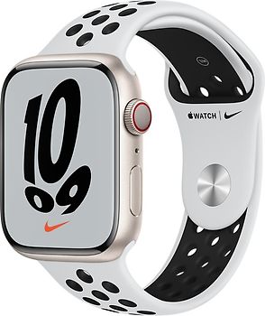 Comprar Apple Watch Nike Series 7 45 mm Caja de aluminio en estrella polar - Correa Nike Sport blanco/negro [Wifi Cellular] barato reacondicionado | rebuy