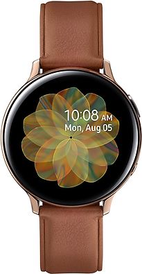 Samsung Galaxy Watch Active2 44 mm Cassa in Acciaio Inossidabile oro con Cinturino in Pelle marrone [WiFi]