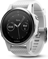 Montre Connectée Garmin Fenix 5S Argent Avec Bracelet Blanc Carrara