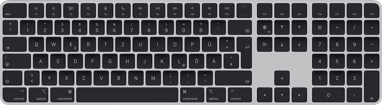 Apple Magic Keyboard con Tastierino numerico e Touch ID [Layout tastiera tedesco, QWERTZ, USB-C] nero
