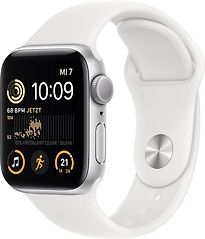 Apple Watch SE 2022 40 mm Cassa in alluminio colore argento con Cinturino Sport bianco [Wi-Fi]